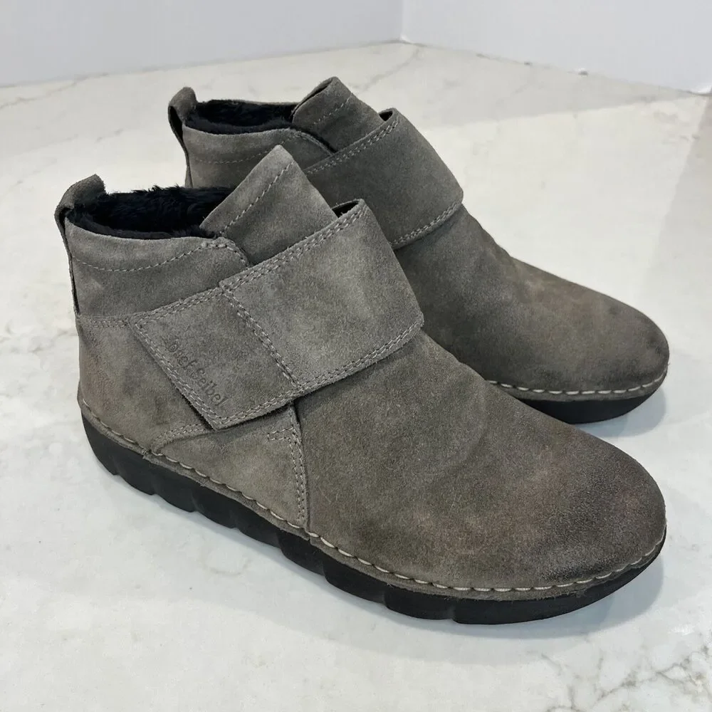 Josef Seibel NEW Calais 53 EU 37 US 6 -6.5 Taupe Comfort Ankle Boots Suede‎